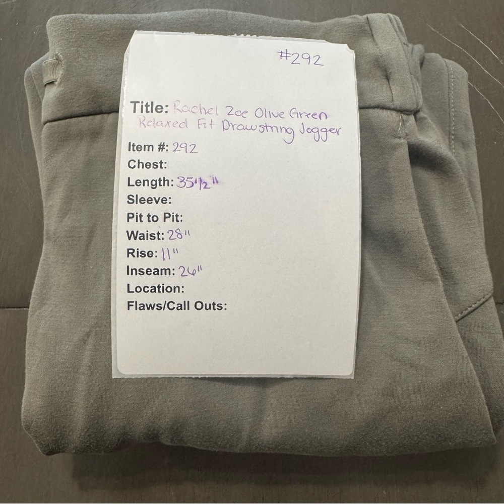 Rachel Zoe Relaxed Fit Olive Green Women’s Small Drawstring Jogger Pull on Pant - Picture 7 of 7
